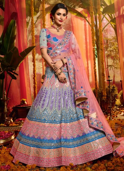 Pristine Multi Colour Ceremonial Trendy Lehenga Choli