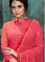 Prodigious Embroidered Pink Trendy Salwar Kameez 