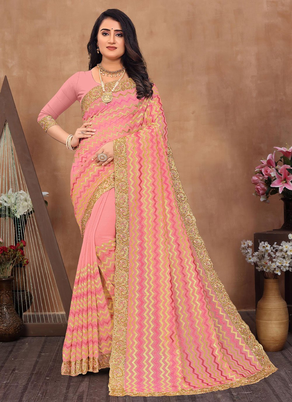 Prodigious Lace Wedding Designer Saree