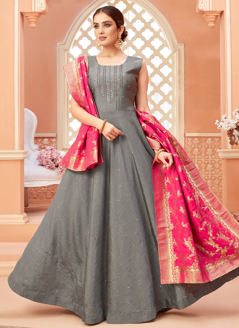 Aashirwad Jannat Designer Work Fancy Ready To Wear Anarkali Dress  Collection Dealer
