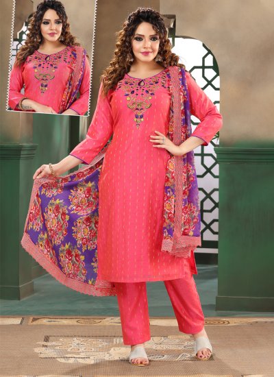 Prominent Chanderi Silk Party Pant Style Suit