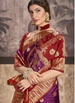 Prominent Maroon and Purple Fancy Classic Saree