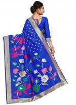 Prominent Silk Blue Traditional Designer Saree