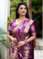 Pure Silk Weaving Saree in Purple