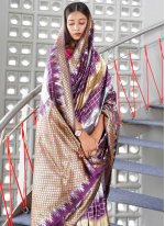 Purple Art Silk Traditional Saree