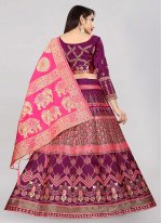 Purple Banarasi Silk Lehenga Choli