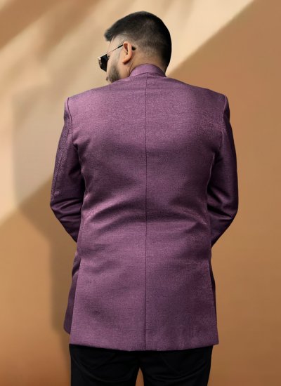 Purple Ceremonial Jacquard Coats & Blazers