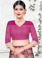 Purple Ceremonial Silk Designer Saree