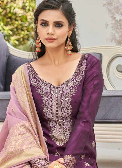Purple Ceremonial Trendy Salwar Kameez