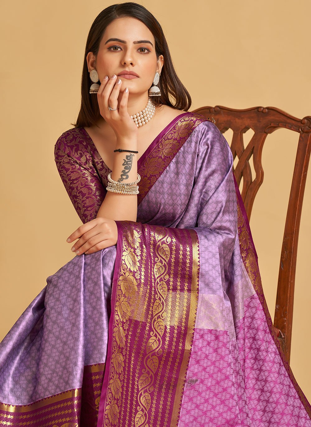 Sarice Color Purple Color Classic Saree