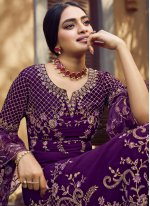 Purple Color Designer Palazzo Salwar Suit