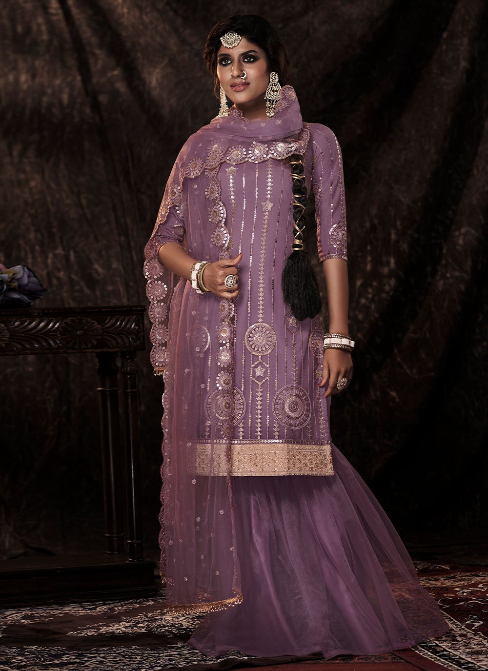 Buy Beautiful Designer Purple Color Heavy Georgette Embroidery Work Salwar  Suit | keerramnx