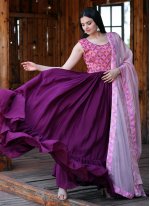 Purple Color Floor Length Gown