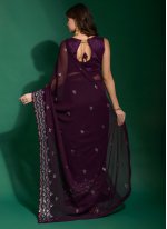 Purple Designer Trendy Saree