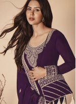 Purple Faux Georgette Designer Pakistani Salwar Suit