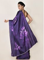 Purple Mehndi Satin Classic Designer Saree