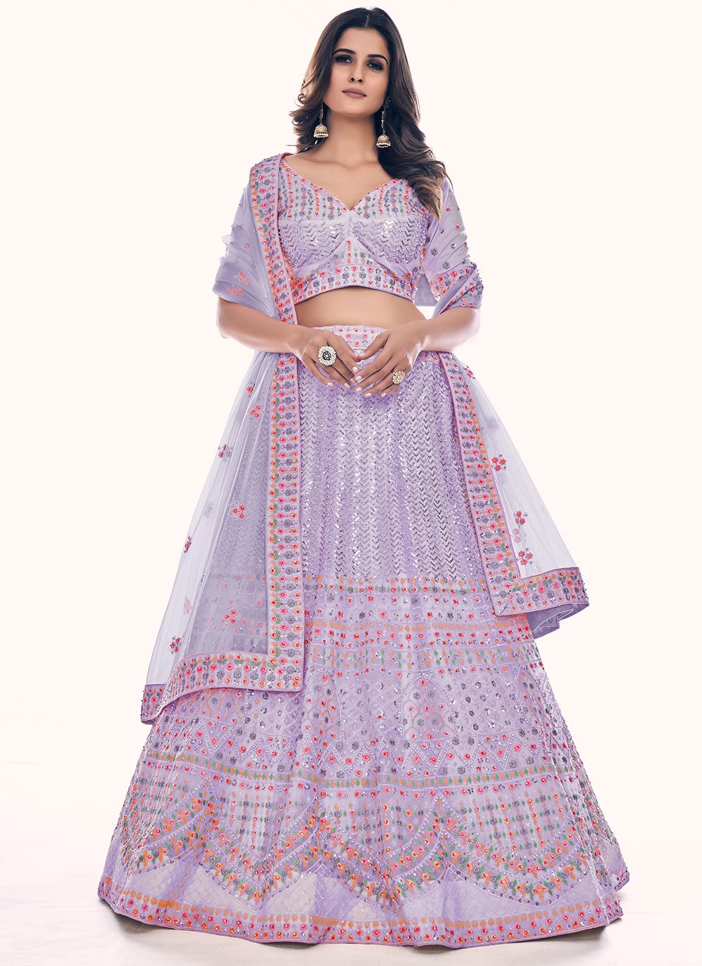 Buy Priyans Fashion Girl's Silk Semi stitched Lehenga Choli  (K_Butto_Green.5_Green_Free Size) at Amazon.in