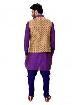 Purple Plain Reception Kurta Payjama With Jacket