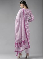 Purple Printed Trendy Salwar Suit