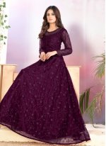 Purple Thread Net Salwar Suit