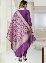 Purple Weaving Banarasi Jacquard Trendy Salwar Suit