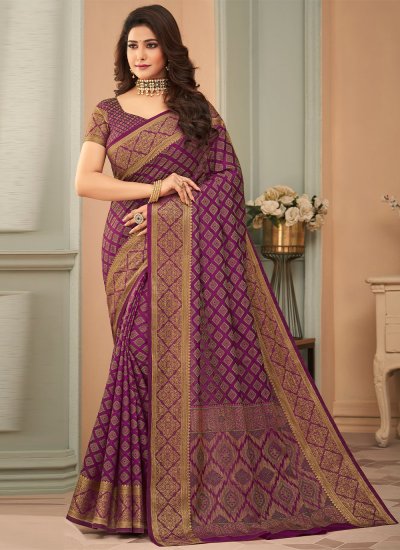Purple Weaving Classic Saree