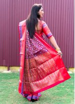 Purple Weaving Festival Traditional Designer Saree
