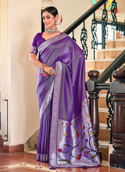 Purple Weaving Saree