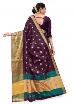 Purple Woven Traditional Designer Saree