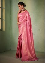 Radiant Pink Contemporary Saree