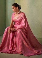 Radiant Pink Contemporary Saree
