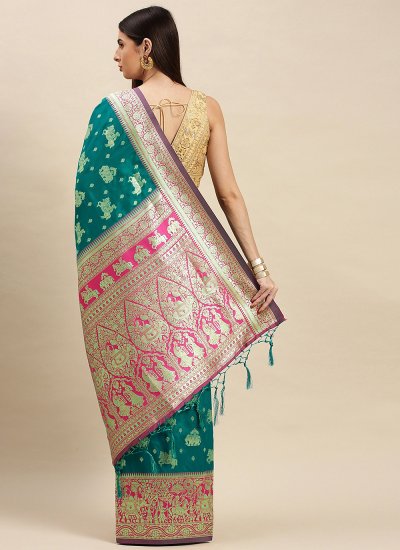 Rama Color Traditional Designer Saree