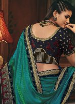 Rama Patch Border Silk Traditional Designer Saree