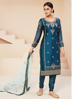 Rangoli Blue Trendy Salwar Suit
