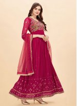 Rani Color Designer Floor Length Salwar Suit