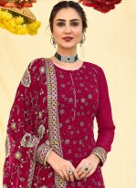 Rani Fancy Fabric Embroidered Designer Pakistani Salwar Suit