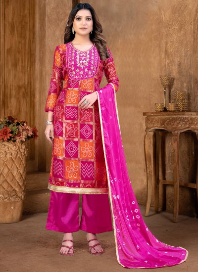 Rani Handwork Fancy Fabric Salwar Kameez