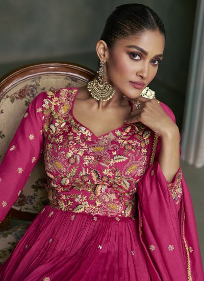 Rani Silk Embroidered Designer Gown