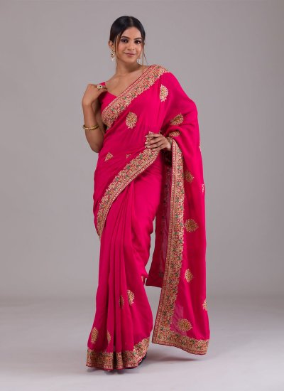 Rani Vichitra Silk Ceremonial Trendy Saree