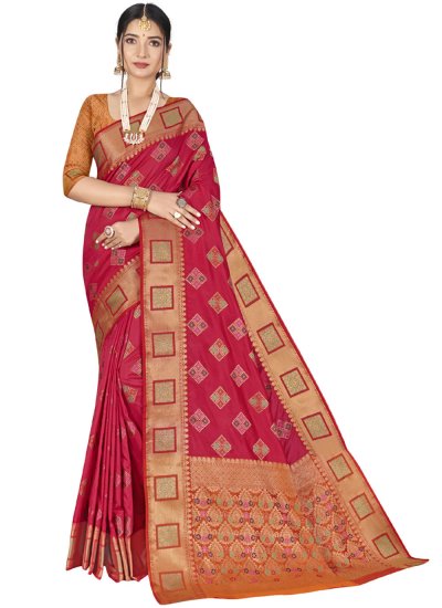 Rani Weaving Banarasi Silk Designer Traditional Saree