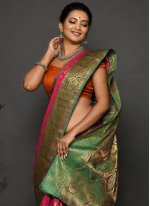 Rani Weaving Engagement Trendy Saree