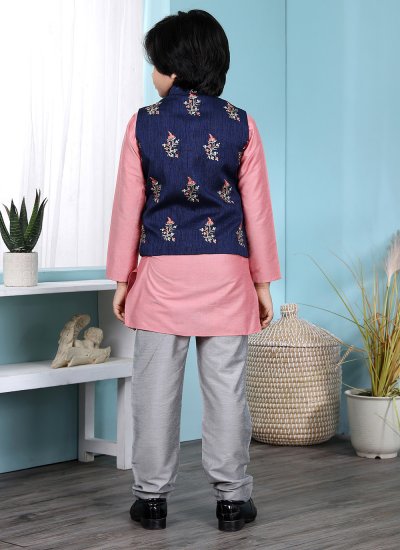 Ravishing Cotton Silk Kurta Payjama With Jacket