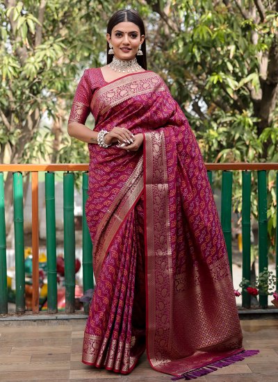 Ravishing Purple Weaving Trendy Saree