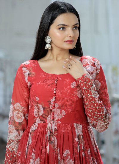 Ravishing Zari Faux Georgette Designer Gown