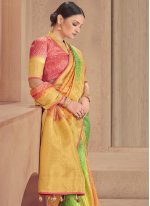 Raw Silk Fancy Multi Colour Designer Traditional Saree