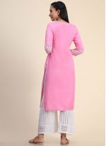 Rayon Designer Kurti in Pink