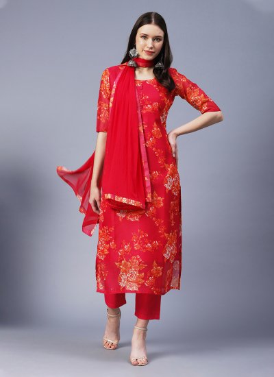 Rayon Designer Readymade Salwar Suit in Orange