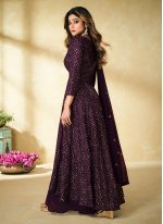 Readymade Salwar Suit Mirror Pure Georgette in Purple