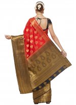 Red Ceremonial Banarasi Silk Traditional Saree