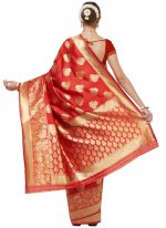 Red Ceremonial Designer Traditional Saree
